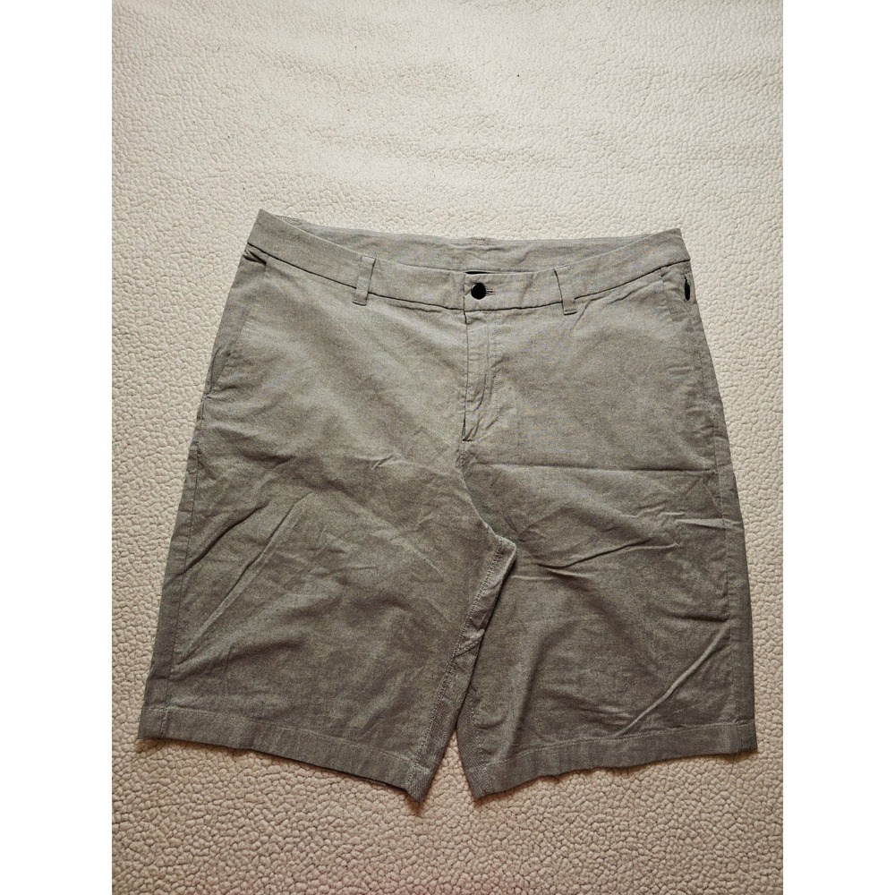 Lululemon Commission Short Mens 36 Grey Cotton Blend Stretch Chino Shorts 9.5in